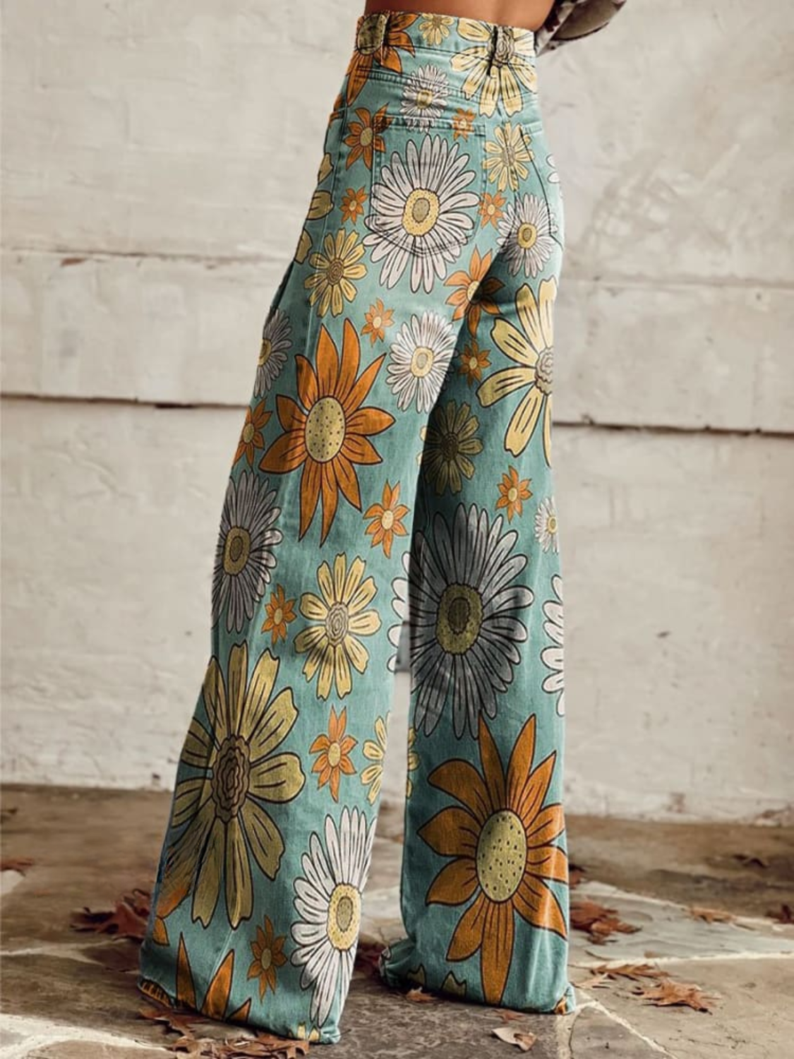 Van Delft Mode®| Vintage Bloemenpatroon Palazzo Broek