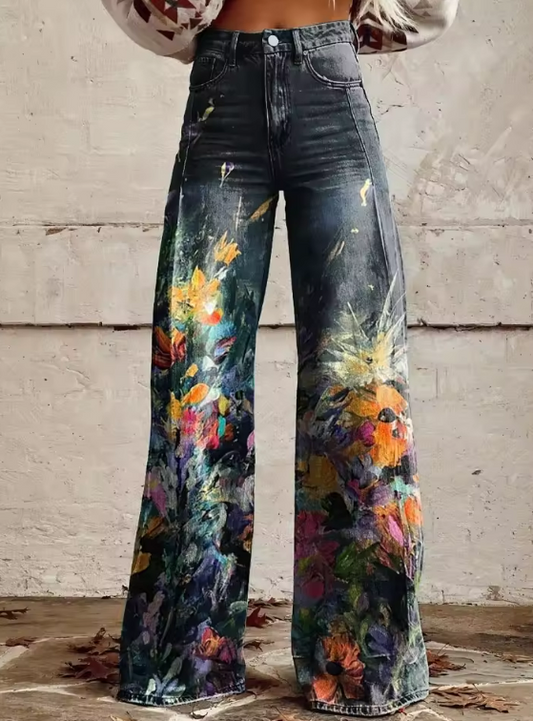 Van Delft Mode®| Boho Chic Vloeiende en Comfortabele Broek