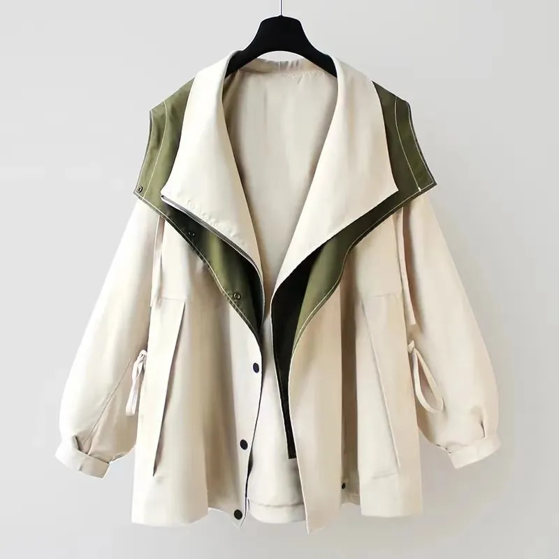 Van Delft Mode® | Moderne Tweekleurige Trenchcoat