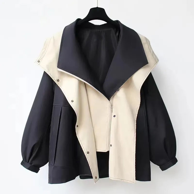 Van Delft Mode® | Moderne Tweekleurige Trenchcoat