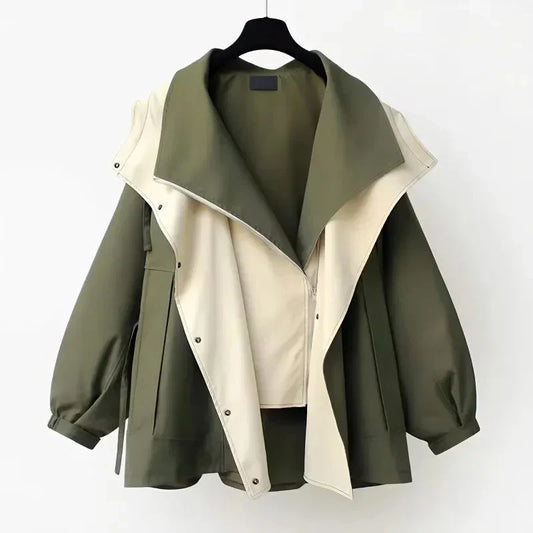 Van Delft Mode® | Moderne Tweekleurige Trenchcoat