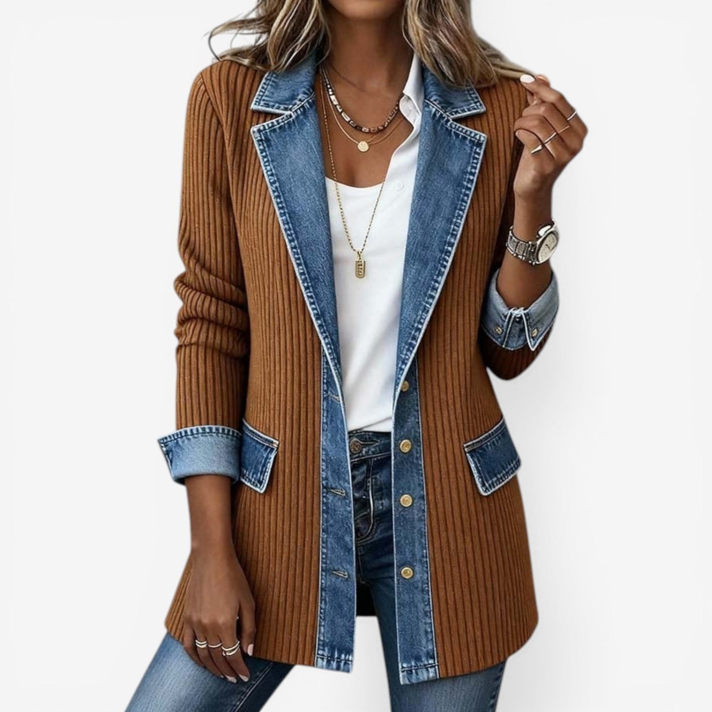 Van Delft Mode® | Zachte Denim Cardigan