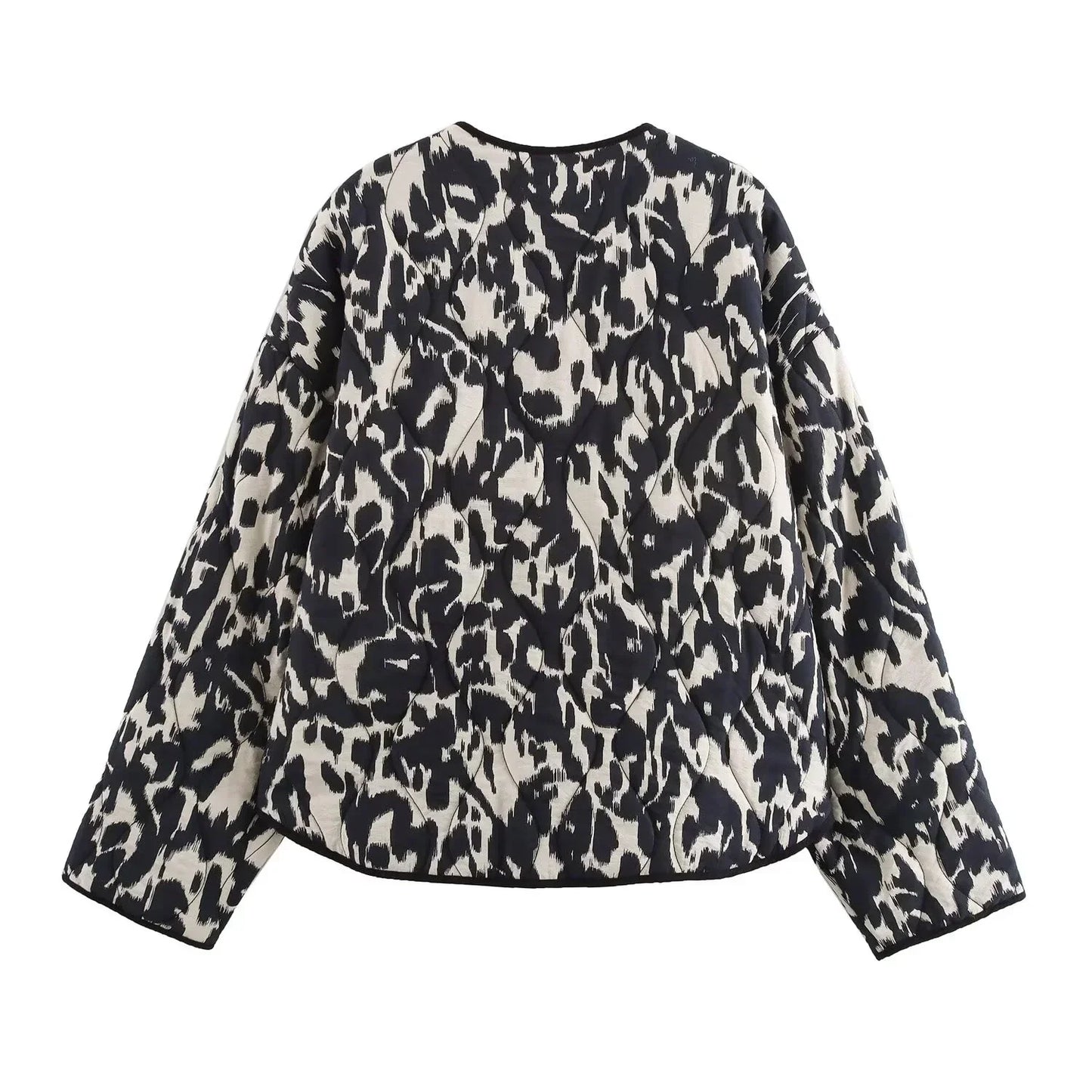 Van Delft Mode® | Modieuze Bedrukte Herfst Jas