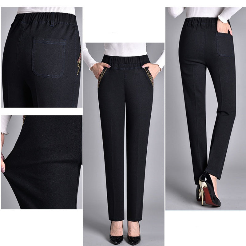 Van Delft Mode® | Damesjeans met zijzakken en elastische taille