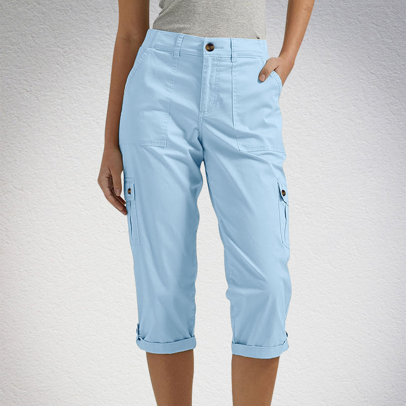 Van Delft Mode®| Capri Broek met Meerdere Zakken en Comfortabele Pasvorm voor Maximale Bewegingsvrijheid